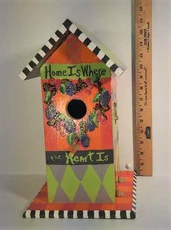 Birdhouse with Sunflowers, Blackberries and Butterflies